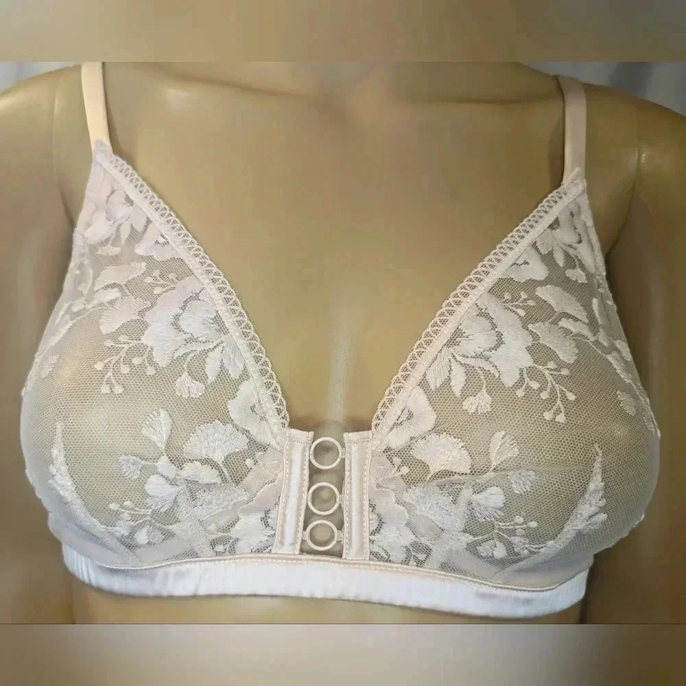 NWOT Simone Perele Orphee Sheer Plunge Bra and Panty Set 34B/1 Petal Power - Picture 5 of 9